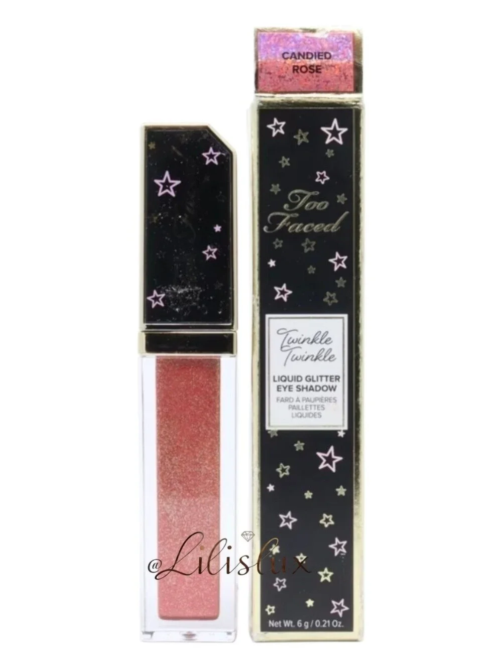 Too Faced Twinkle Twinkle Liquid Glitter Eyeshadow NIB Discontinued Candied Rose